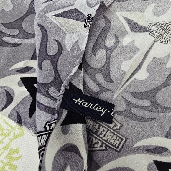 Vintage Silk Harley-Davidson Grey Scale Scarf - Picture 7 of 7